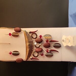 Isis Gold and Red Jewelry Costume Set
